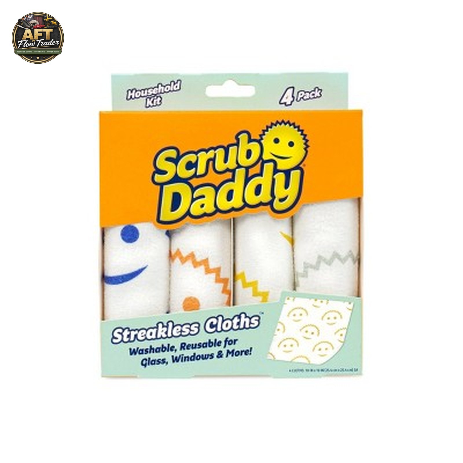 Scrub Daddy Streakless Cloth 4ct – Multi-Purpose Cleaning Tools
