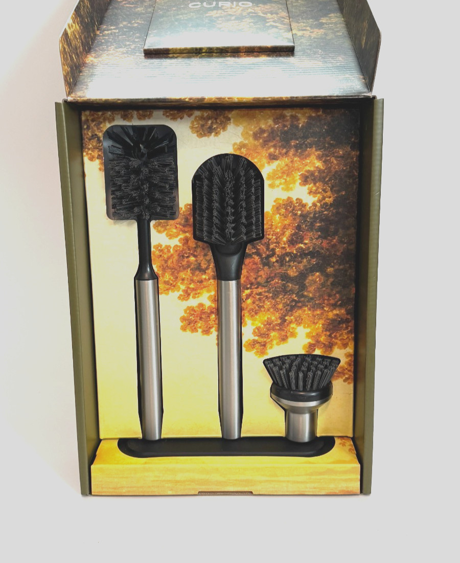 Curio Ionic Brush Magnetized Set – CUSTOM COLOR Stainless Steel w/ Black