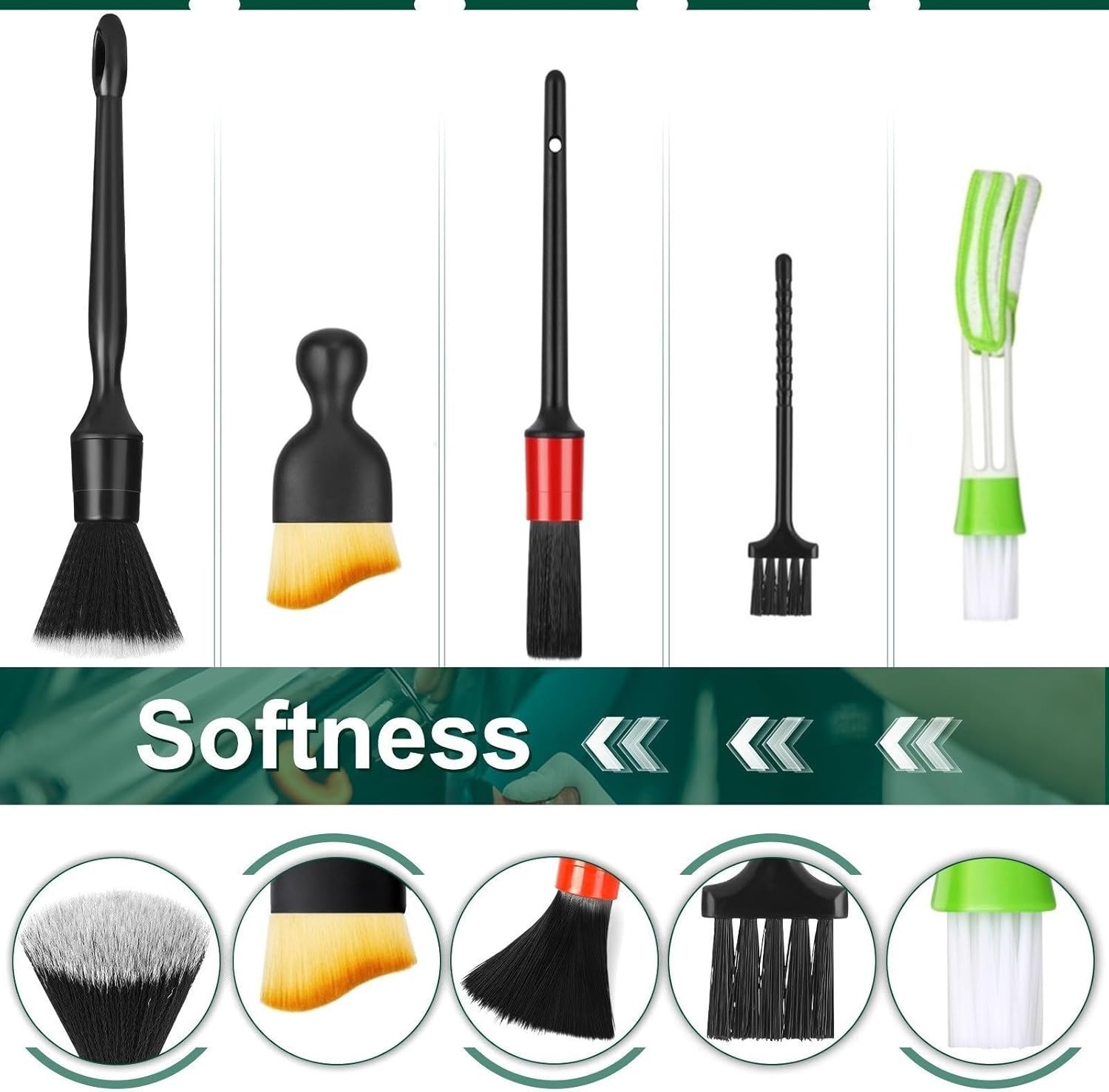Car Interior Duster Detail Brushes, Soft Bristles Brush Car Accessories for C…