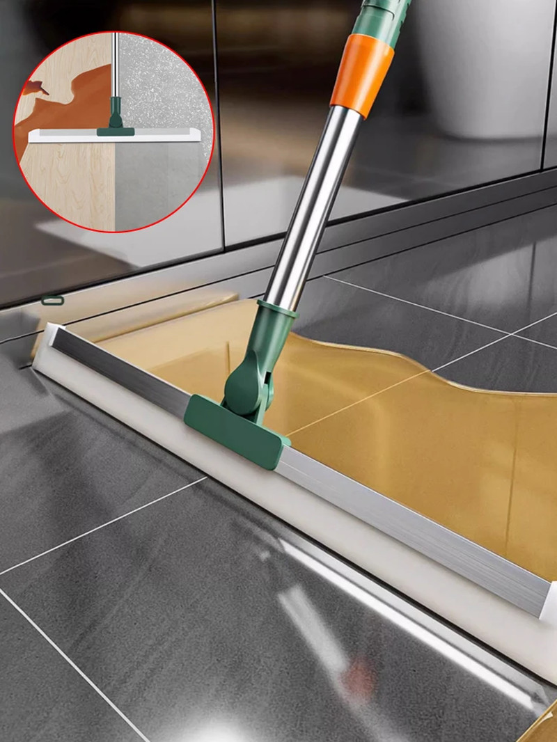 Cleaning Brush Long Handle Telescopic Magic Broom Silicone Floor Wiper Squeegee