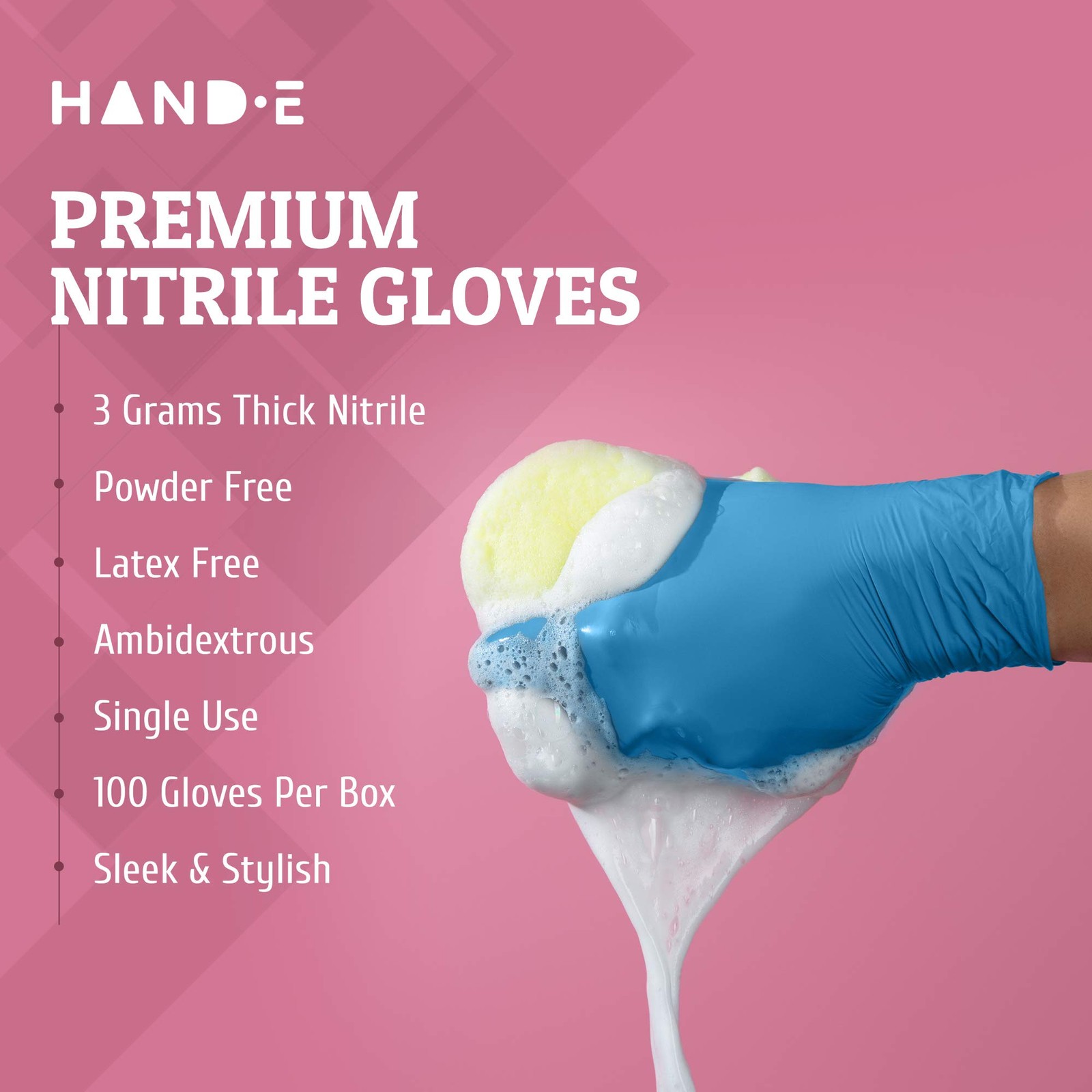 Hand-E Touch Blue Nitrile Disposable Gloves Medium (Pack of 1),