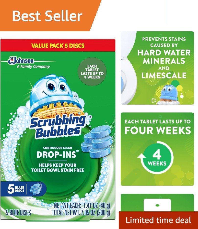 Hard Water Mineral & Limescale Removal: Toilet Drop-Ins Pack of 5, Fresh Scent