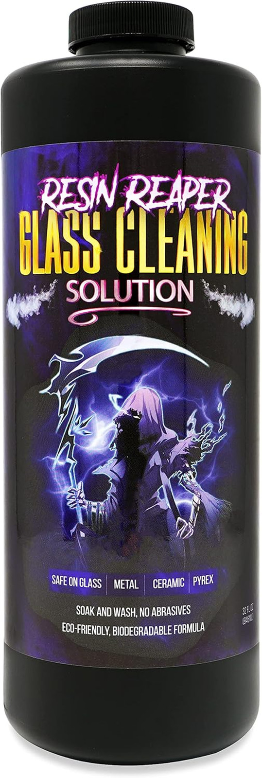 Resin Reaper Glass Cleaner 32 OZ | Pipe Cleaner | Safe on Glass, Metal, Ceramic,