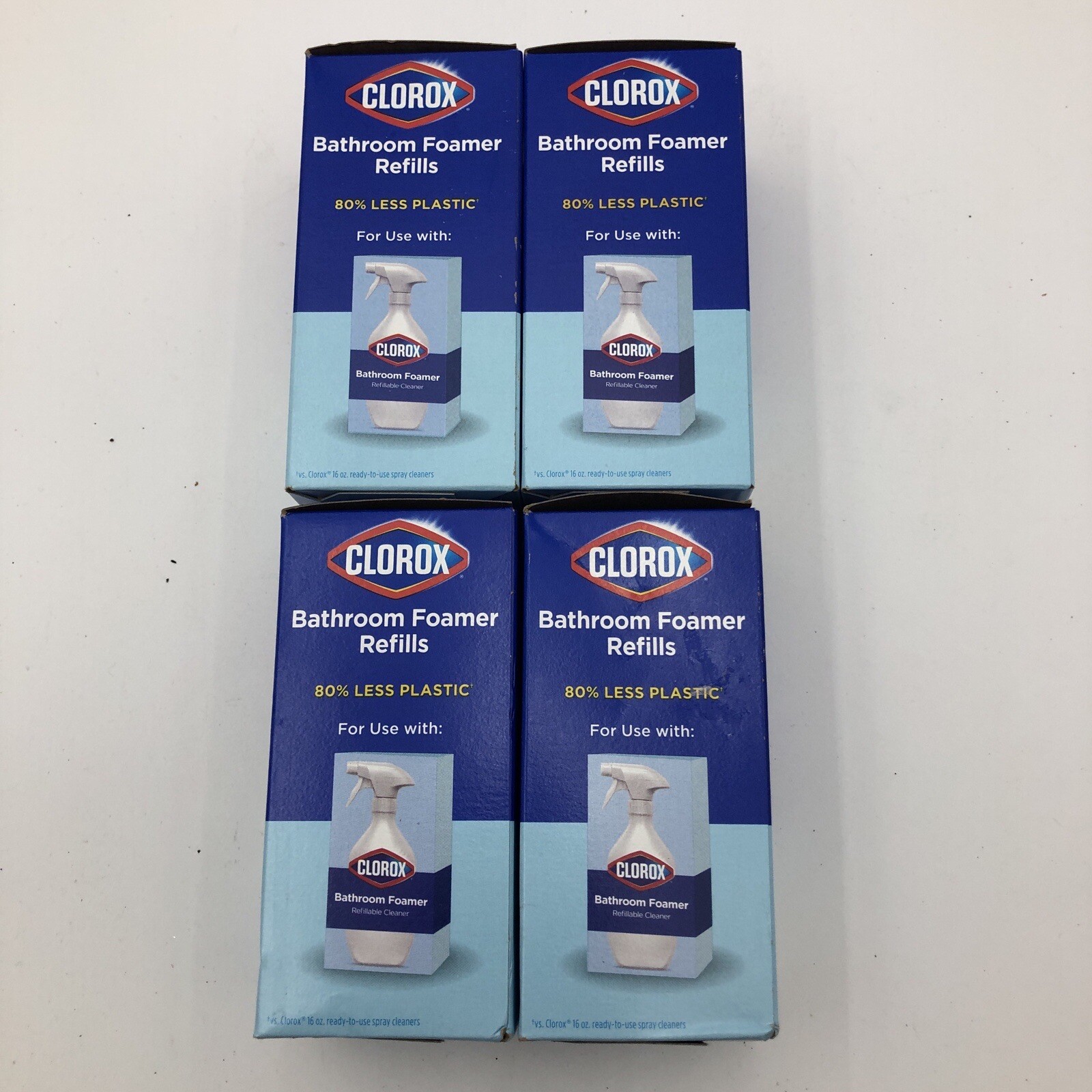 Lot Of 4 Clorox Bathroom Foamer Concentrated Refills 8 Total Fresh Scent NIB