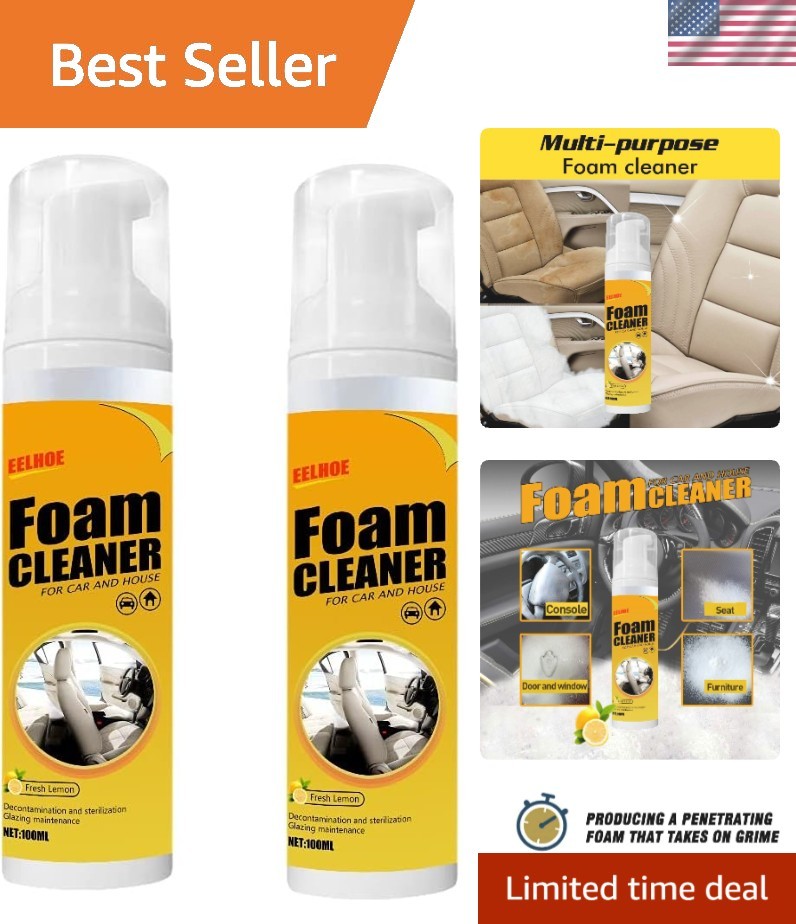 Multipurpose Lemon Foam Cleaner Spray – 2 Pcs, 100ml for Quick & Easy Cleaning