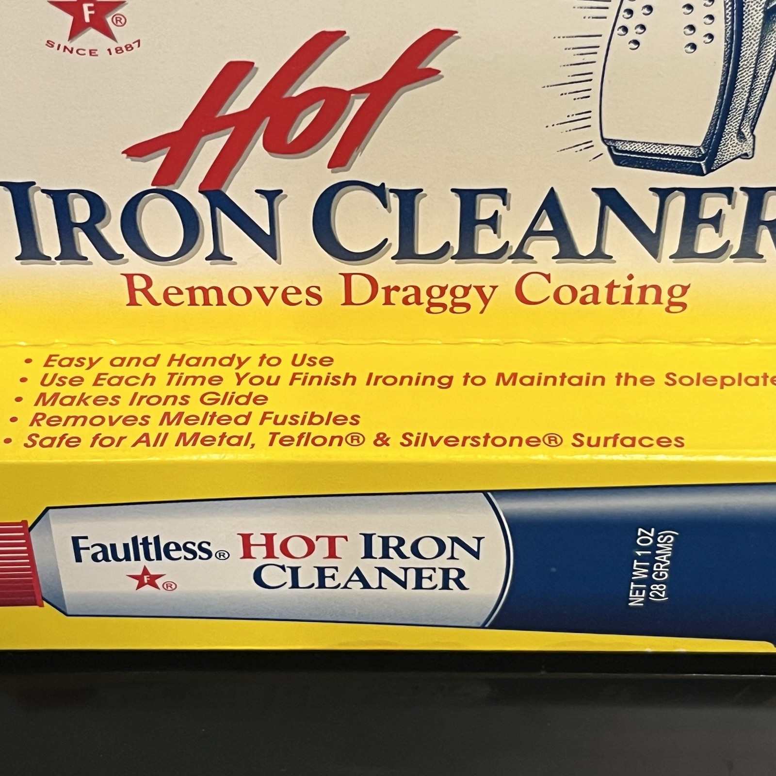 Vtg Faultless Hot Iron Cleaner 1oz 28g Safe For All Soleplates Makes Irons Glide