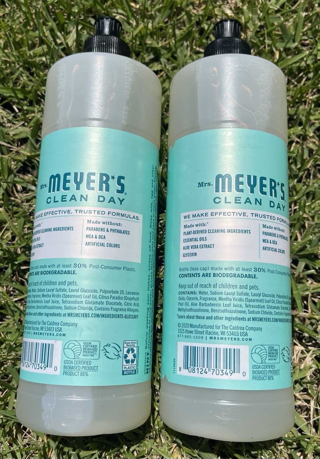 (2) Mrs Meyers Dish Soap New Limited Edition Mint Scent FAST Ship