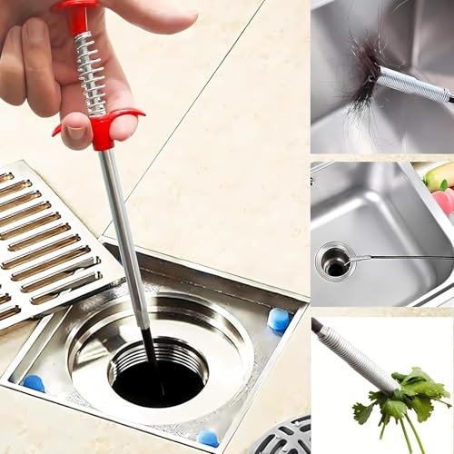 (76 inch) Drain Snake, Drain Clog Remover – Gutter Cleaning Tools Cleaner for