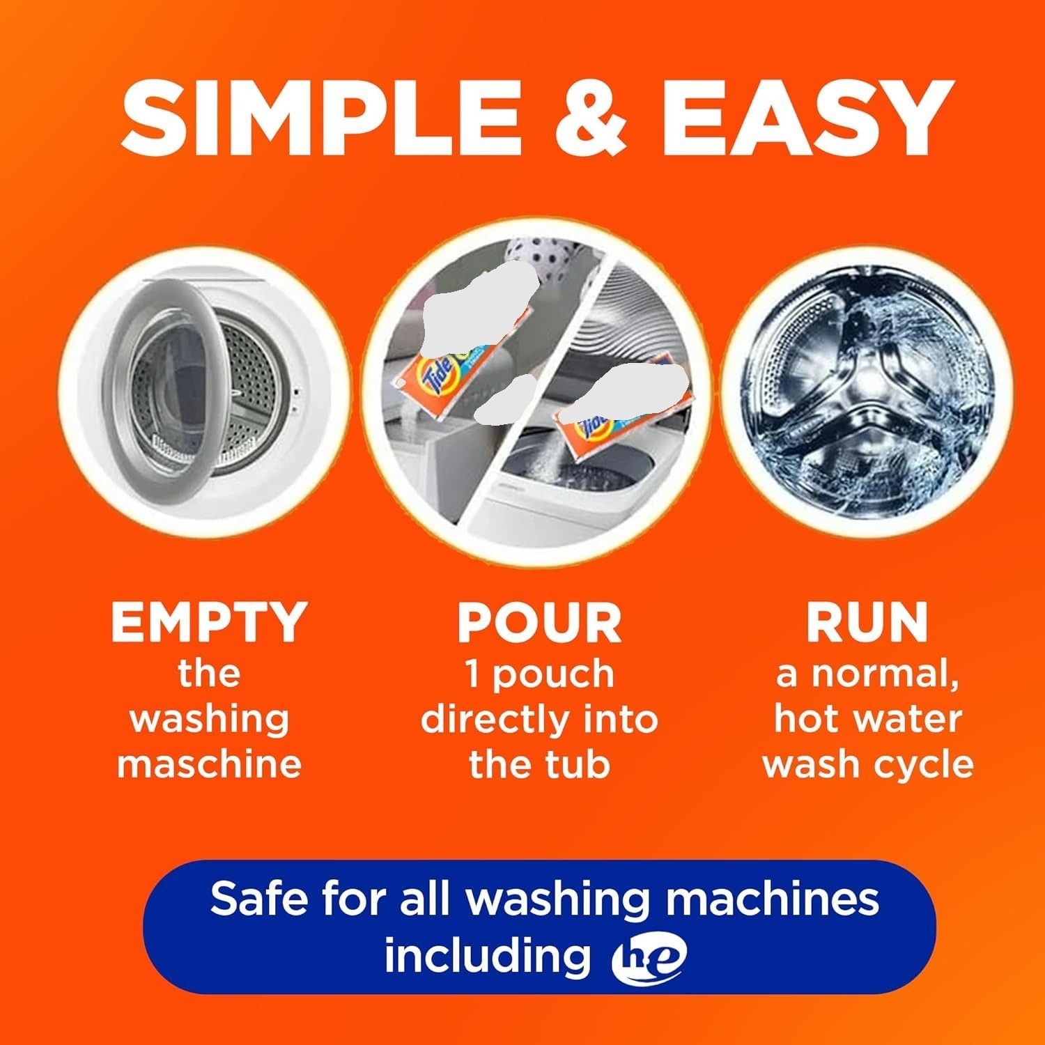 Washing Machine Cleaner by Tide, Washer Machine Cleaner with Oxi 7 Count Fresh