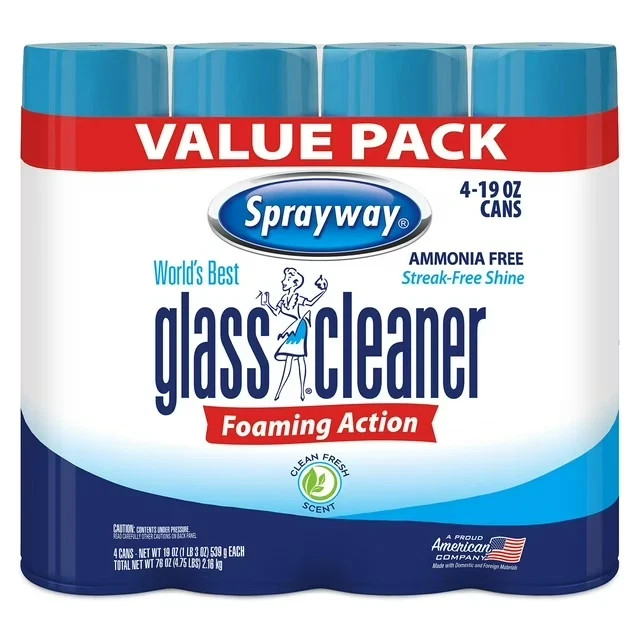 Sprayway Glass Cleaner 19 Ounce Pack of 4 Streak Free Shine