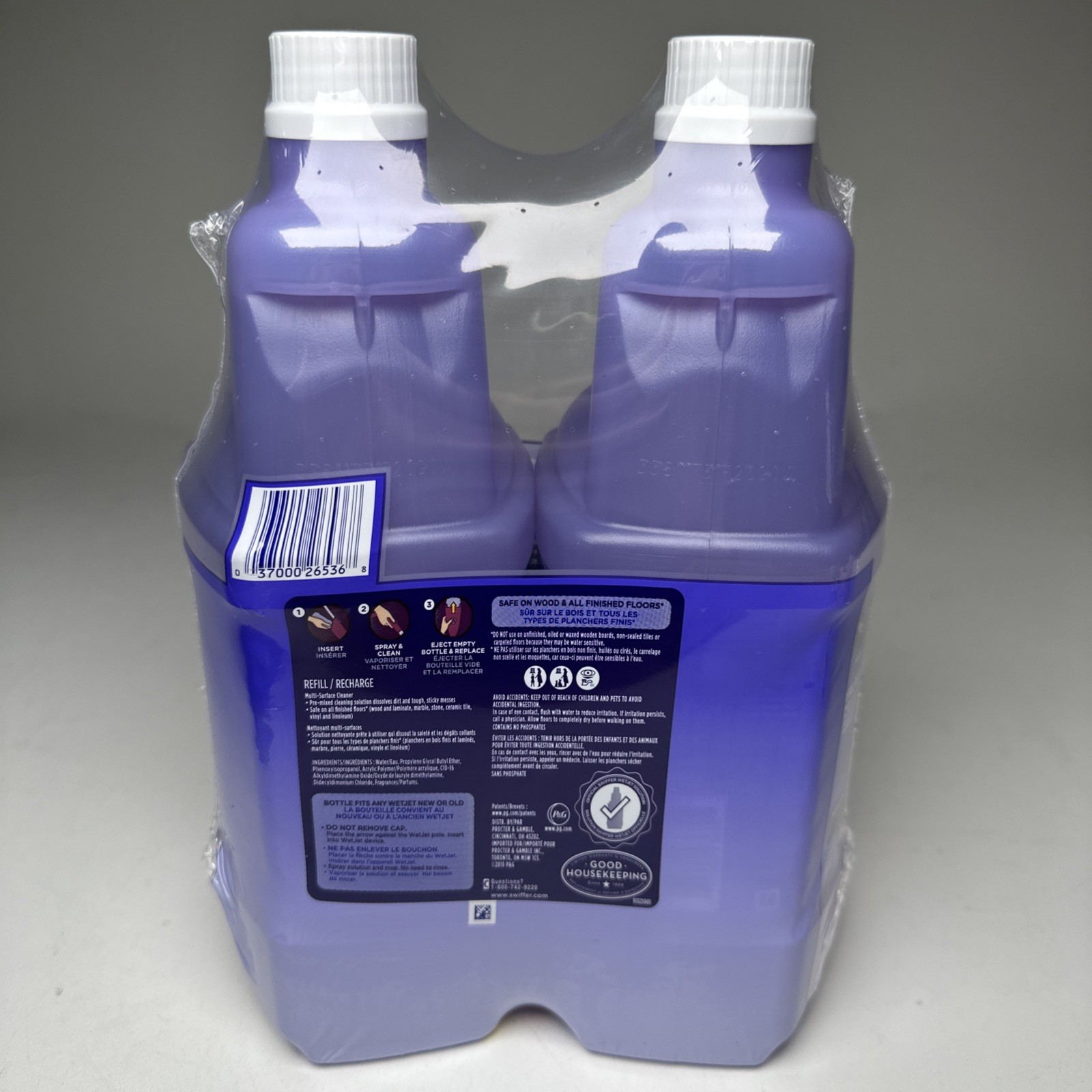 Pack of 2 Swiffer WetJet Floor Cleaner Refill – Lavender Febreze – 2 x 42.2 oz