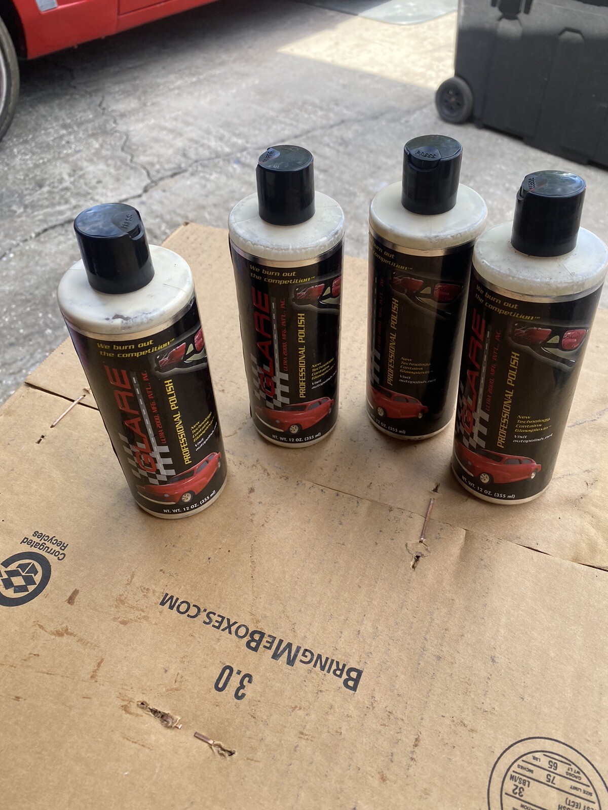 GLARE Ultra 2000 PROFESSIONAL AUTO CAR PAINT POLISH WAX 12OZ 4 BOTTLE LOT NEW!