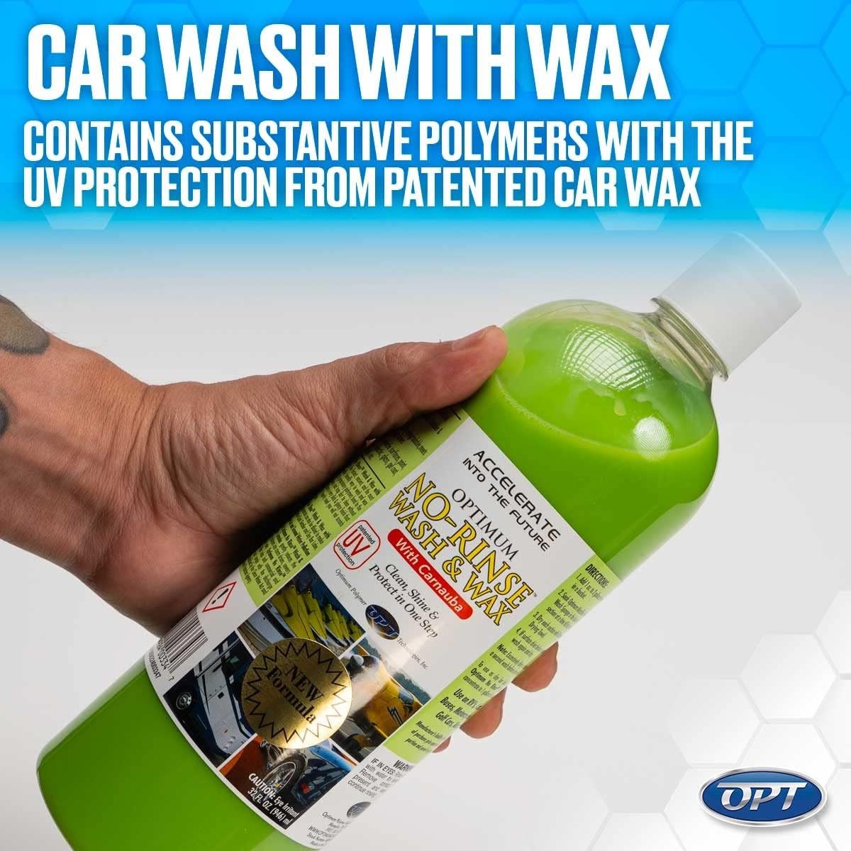 Optimum No Rinse Wash and Wax 8oz Rinseless Car Cleaner with Carnauba UV