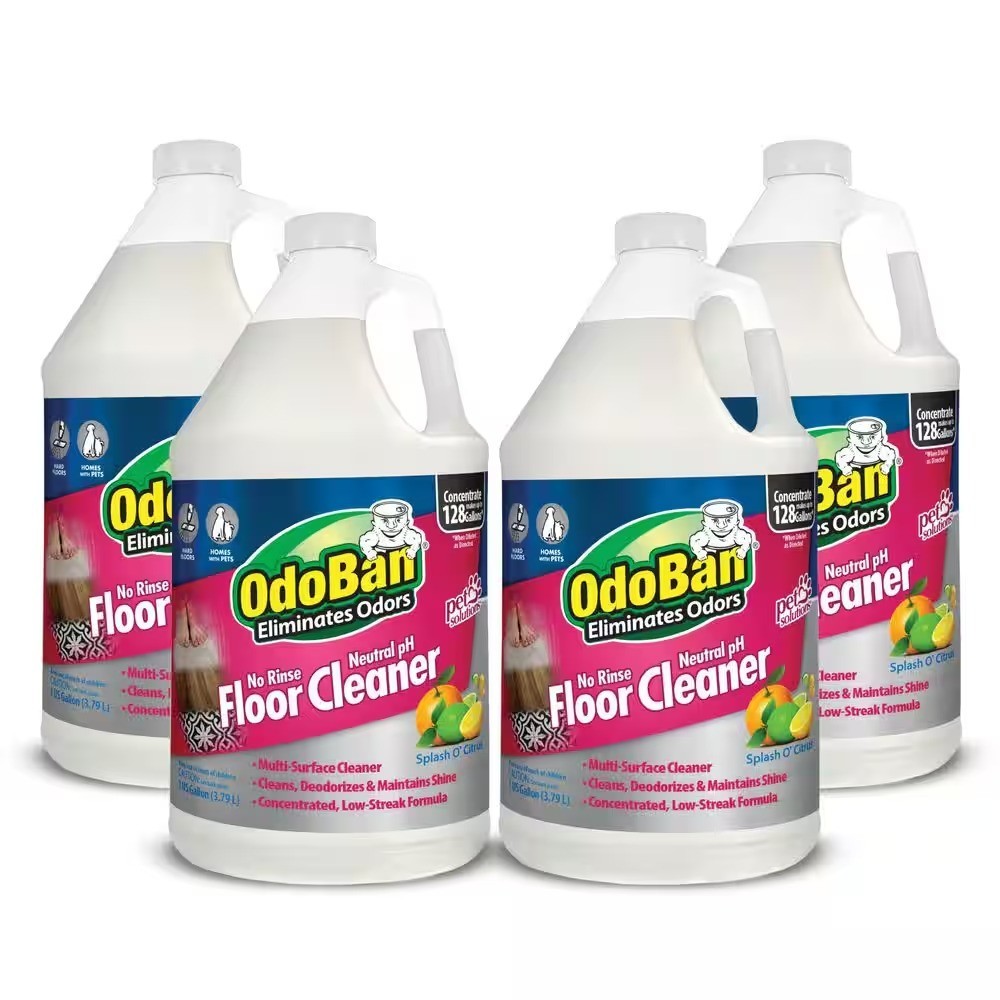 OdoBan 4 Gal. No Rinse Neutral pH Floor Cleaner, Concentrated Floor Cleaner