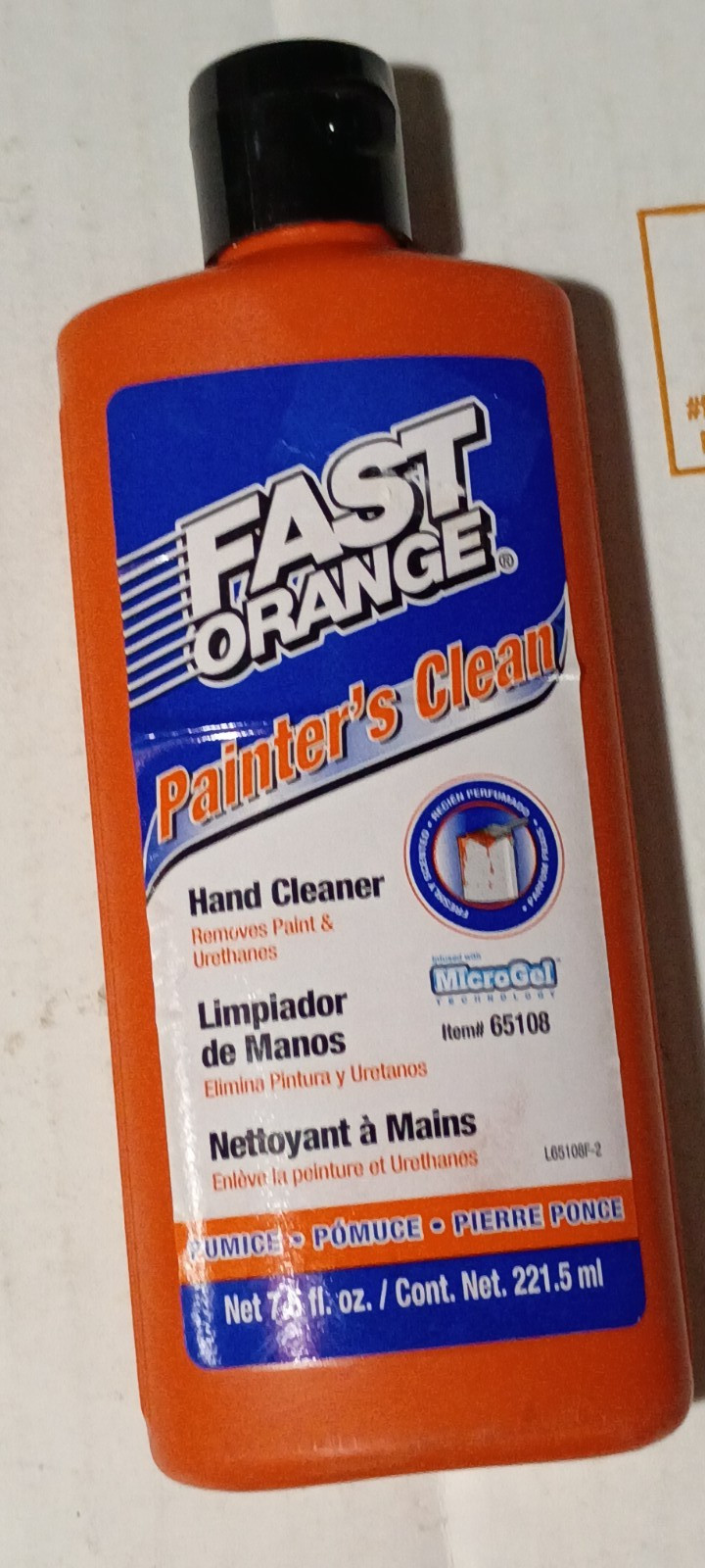 Fast Orange Hand Cleaner 7.5 Oz infused with Microgel