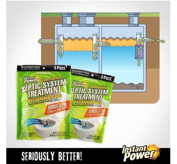 Septic System Treatment Dissolving, Controls odors, Up to 1500 Gal (Pack of 3)