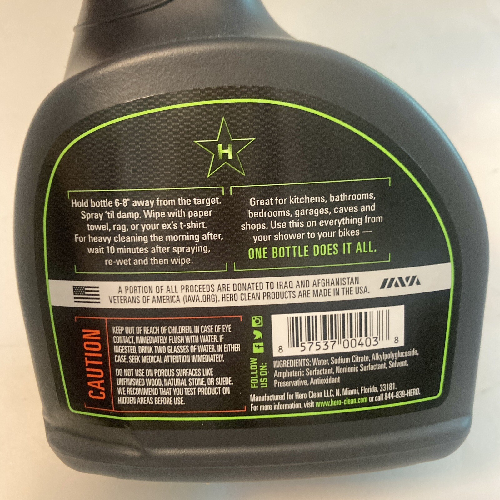 (1) Hero Clean All Purpose Cleaner Scent 1 Juniper Home Kitchen Bathroom Garage