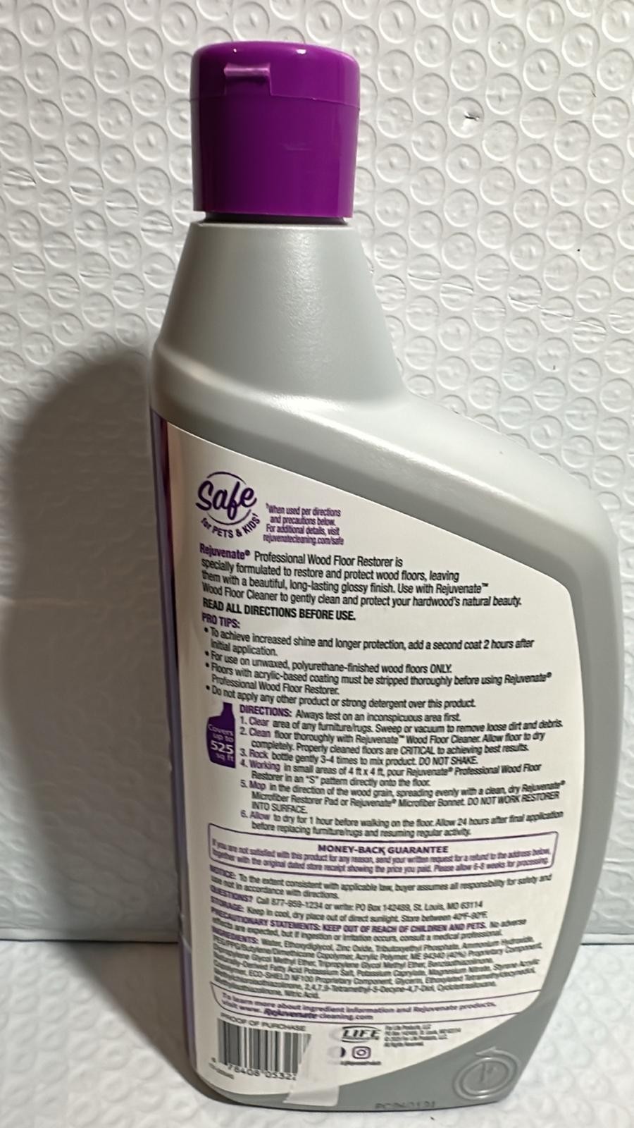Rejuvenate Professional Wood Floor Restorer 32 oz High Gloss Shine Scratch Repai