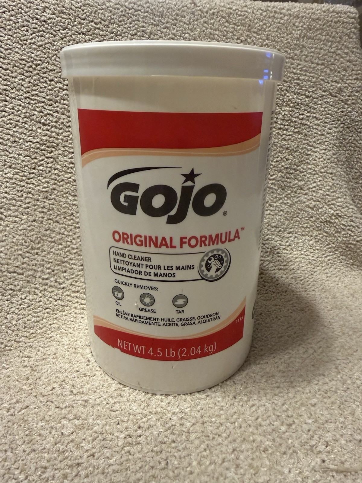 GOJO Original Formula Hand Cleaner 4.5 lbs Tub New Cleans Grease Oil Tar