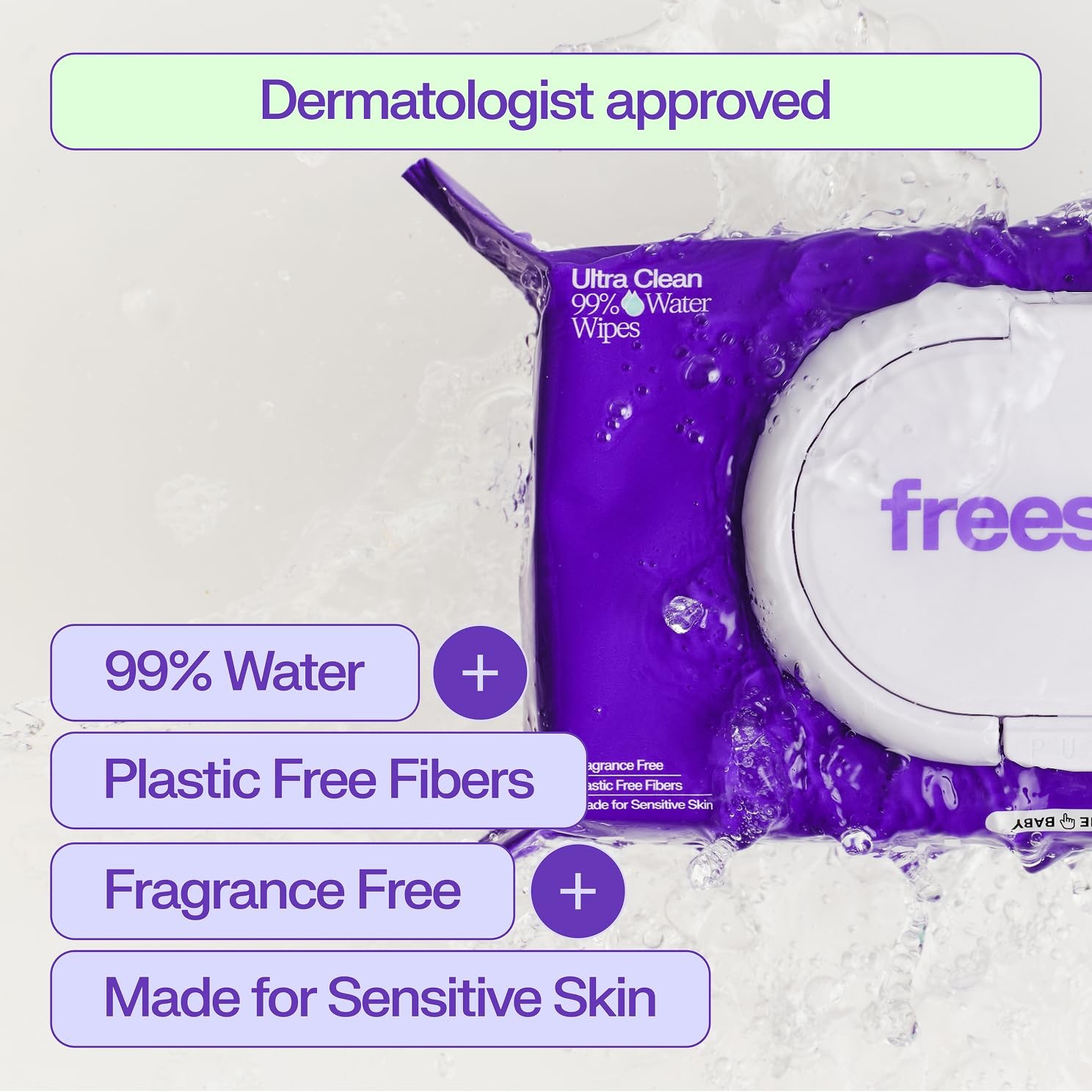 Freestyle Soft Jumbo Baby Wipes, Hypoallergenic and Unscented, Water-Based Wet