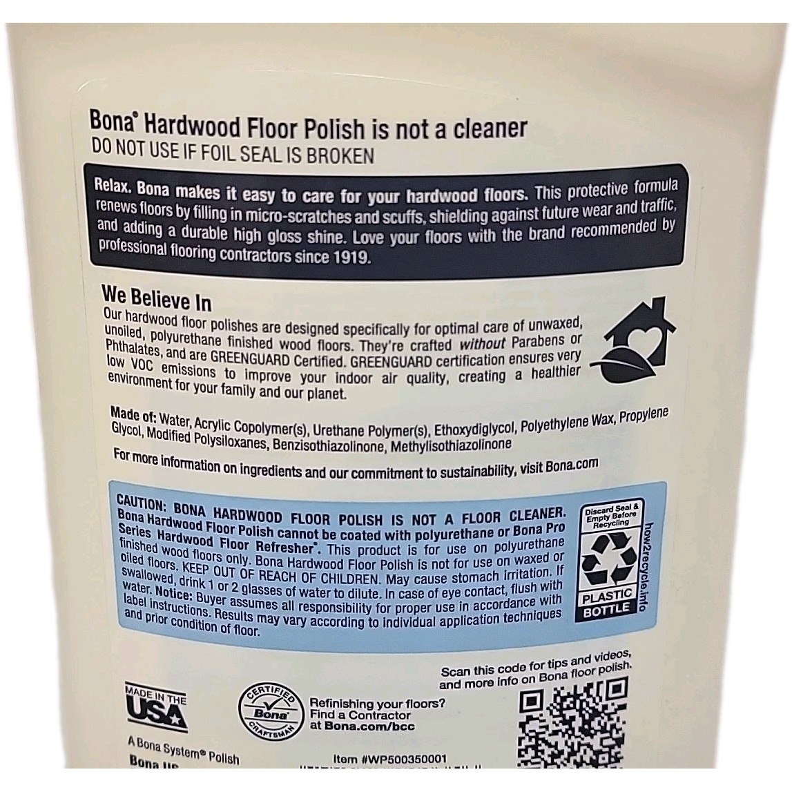 Bona® Hardwood Floor Polish High Gloss 24 Oz Durable High Gloss Protective Layer