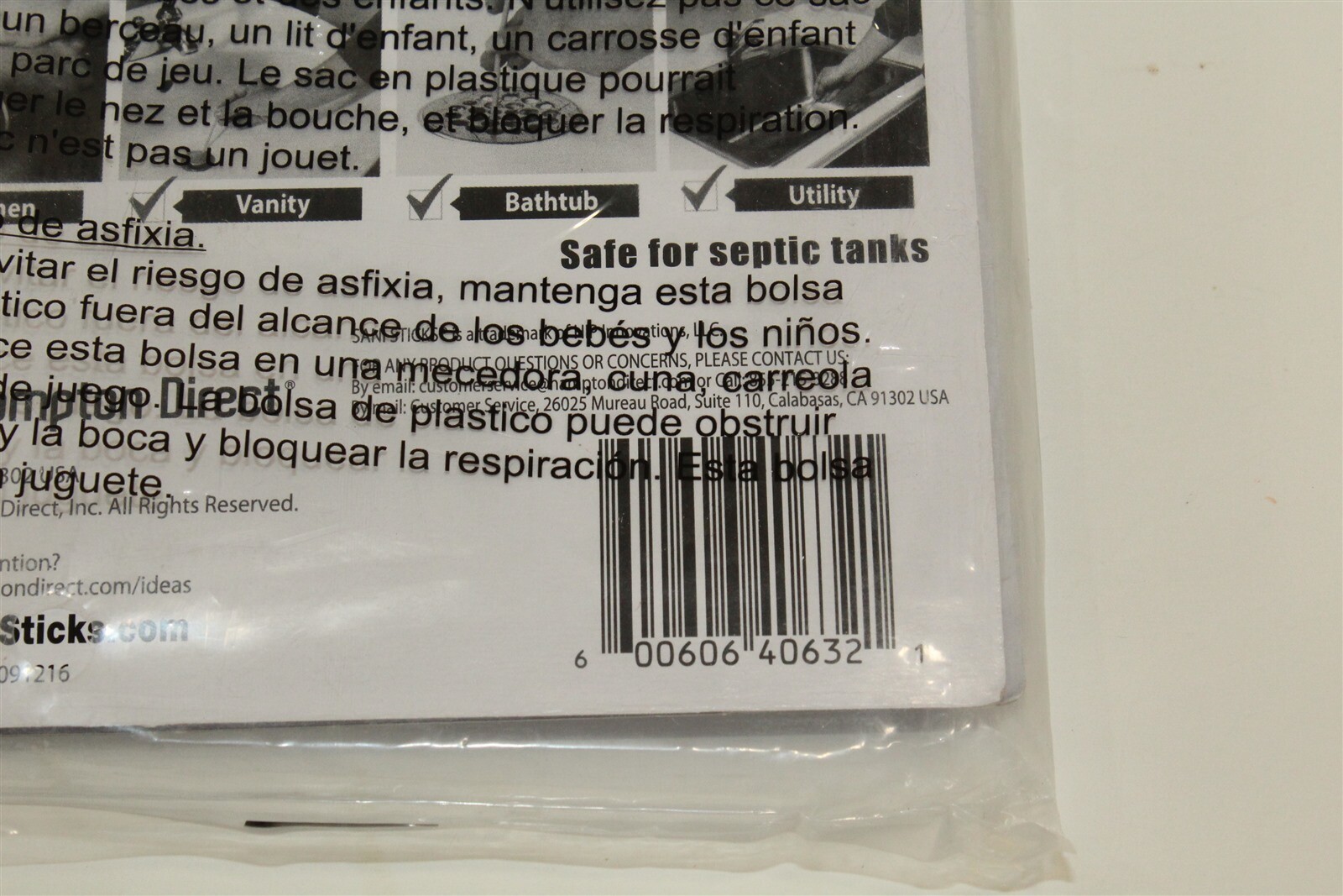 Sani Sticks, As Seen on TV Drain Cleaner and Deodorizer Unscented 2 Packs of 12
