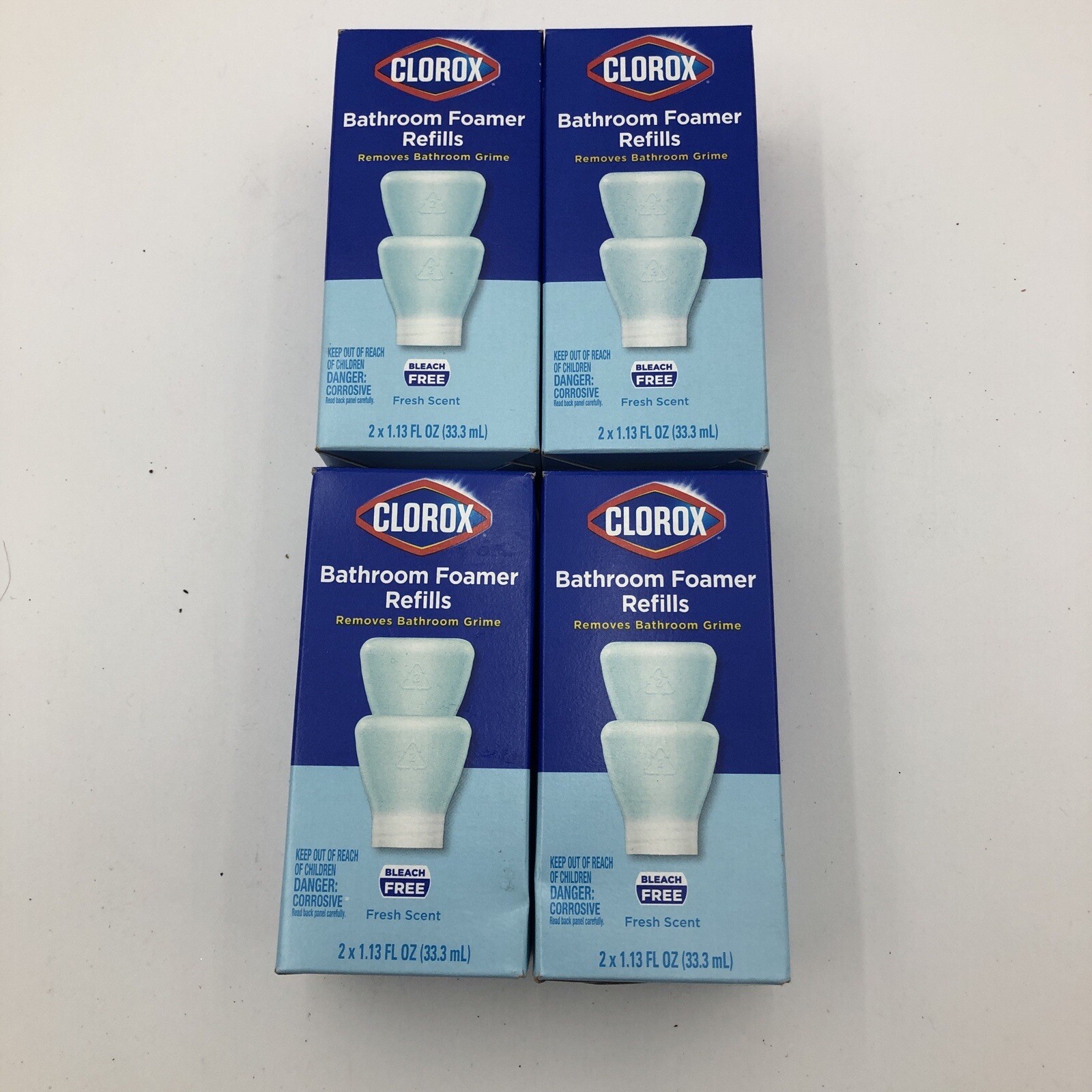 Lot Of 4 Clorox Bathroom Foamer Concentrated Refills 8 Total Fresh Scent NIB