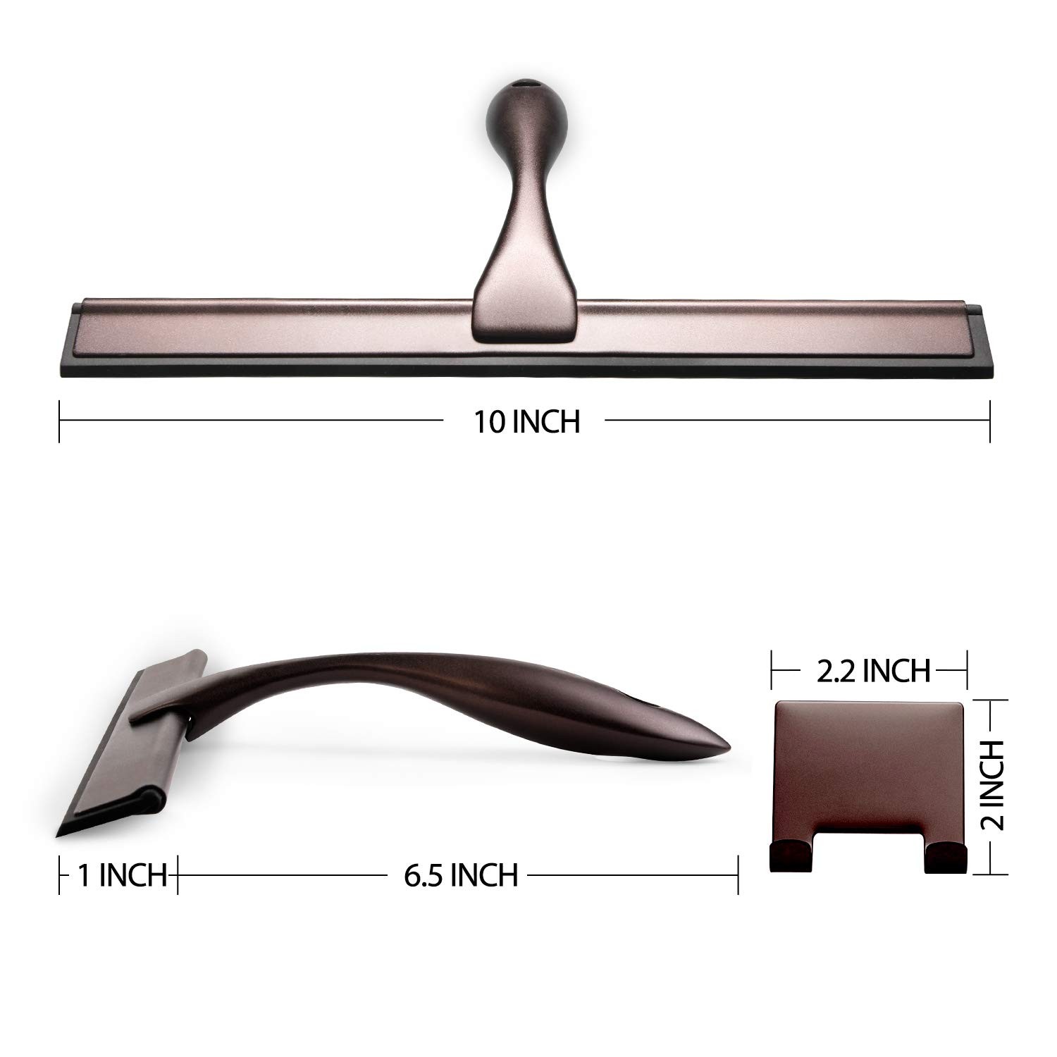 Hiware All-Purpose Shower Squeegee for Doors, 10-Inch, Bronze