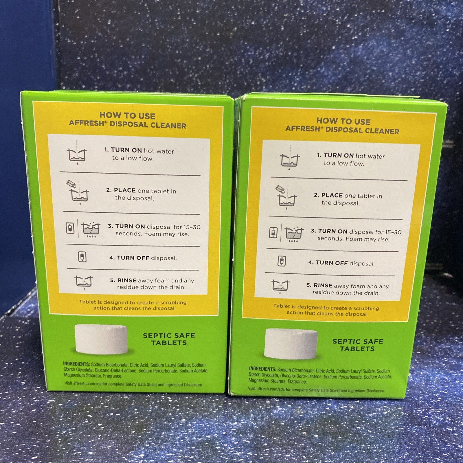 2 X Affresh DISPOSAL CLEANER – Remove Odor w/ Foaming Action – 3 Tablets