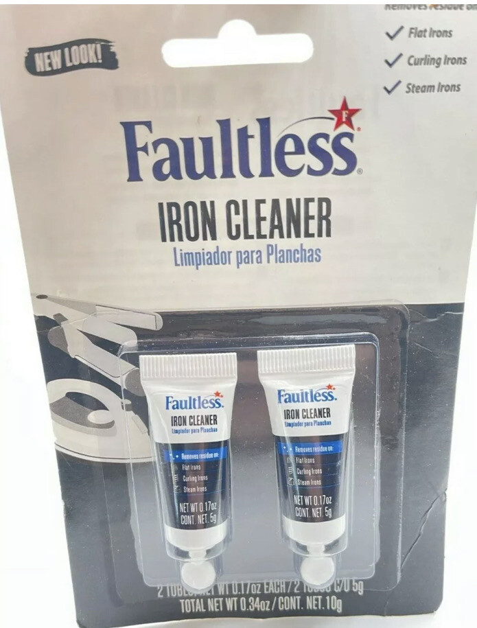 FAULTLESS HOT IRON CLEANER DIRT RESIDUE STARCH SCORCH FROM SOLE PLATE NONTOXIC