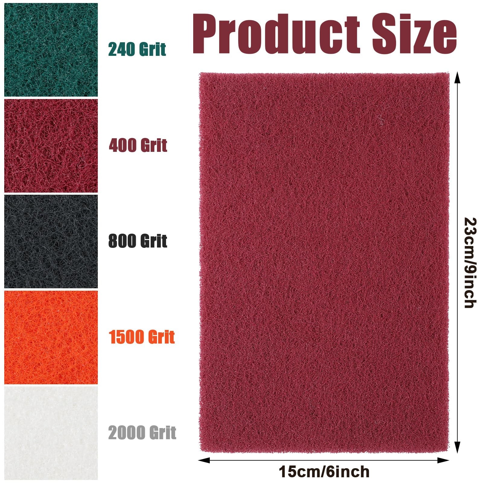 30 Pcs 6 x 9 Inch Scuff Pad 5 Different Specifications Assortment Scouring Pa…
