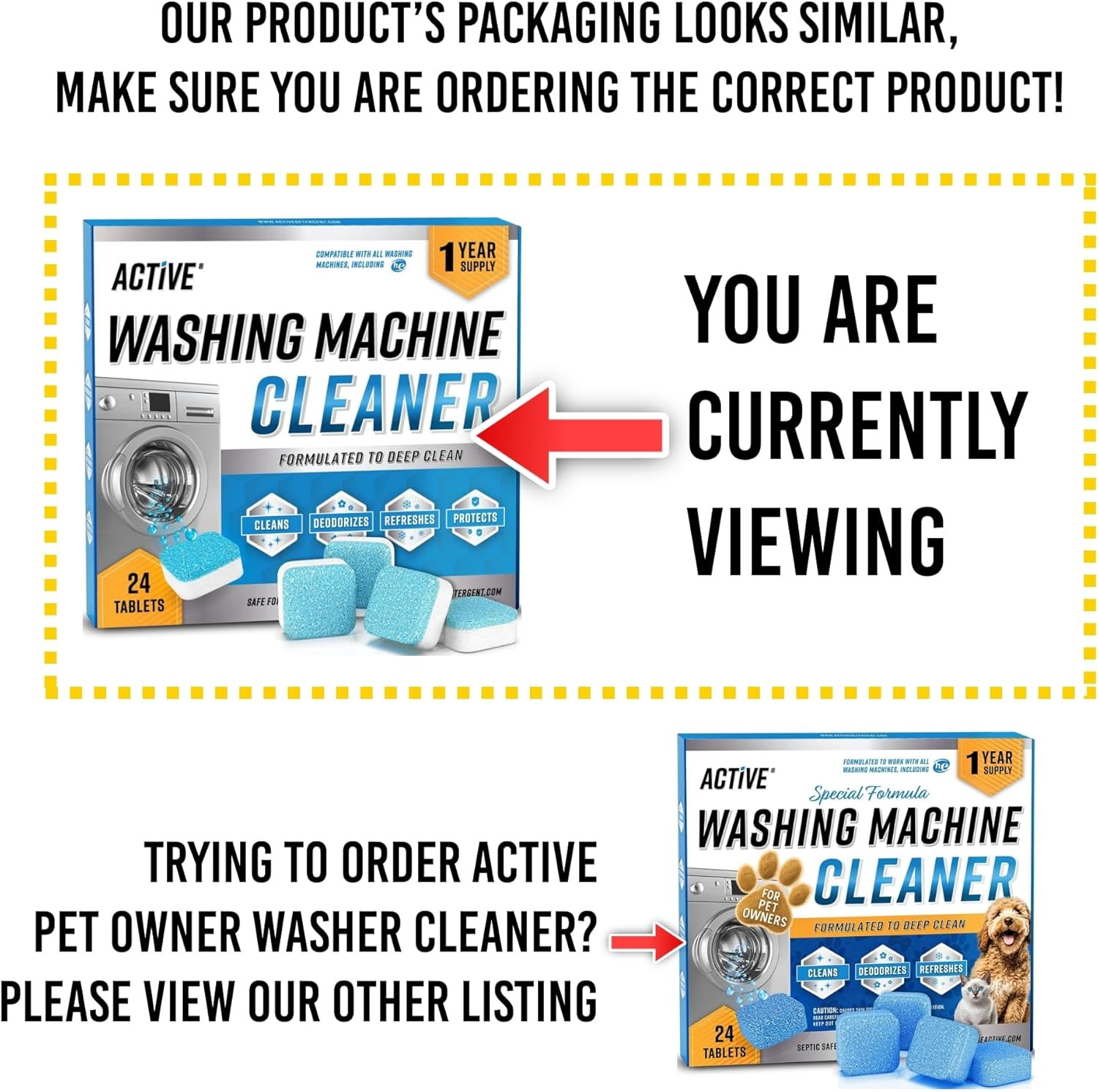 Washing Machine Cleaner Descaler 24 Pack – Deep Cleaning Tablets for HE Front Lo