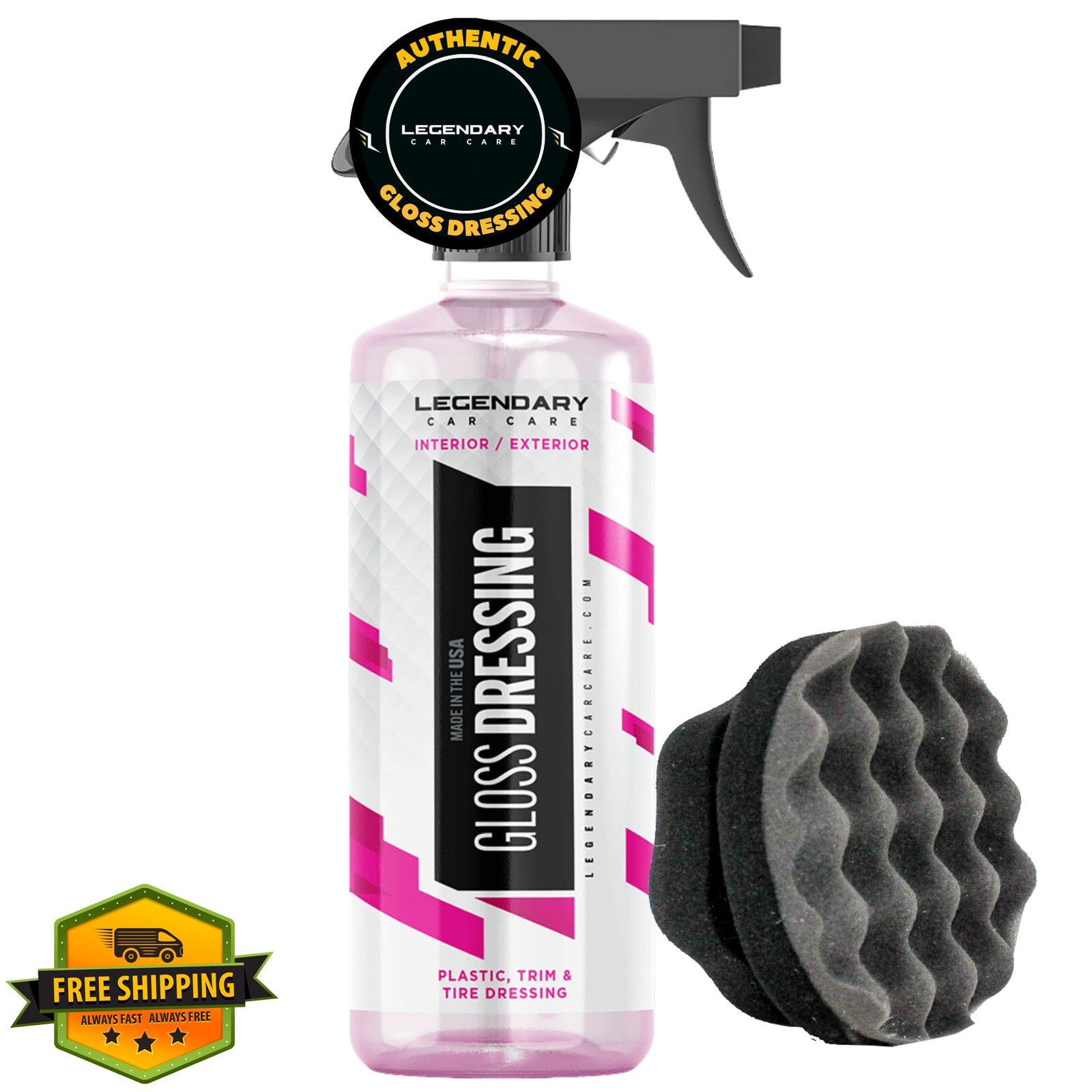 Legendary Gloss Tire Dressing Applicator 16oz Plastic Restorer Water Base