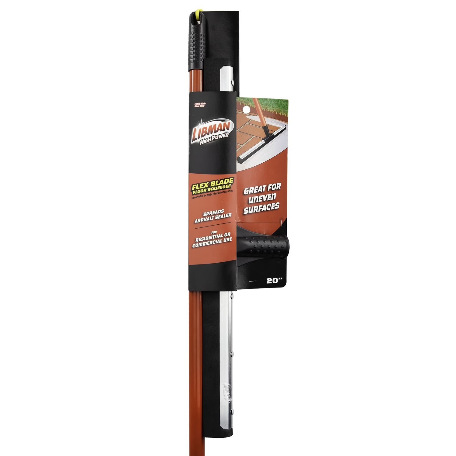 Libman High Power Commercial 20″ Rubber Flex Blade Floor Squeegee Red Steel