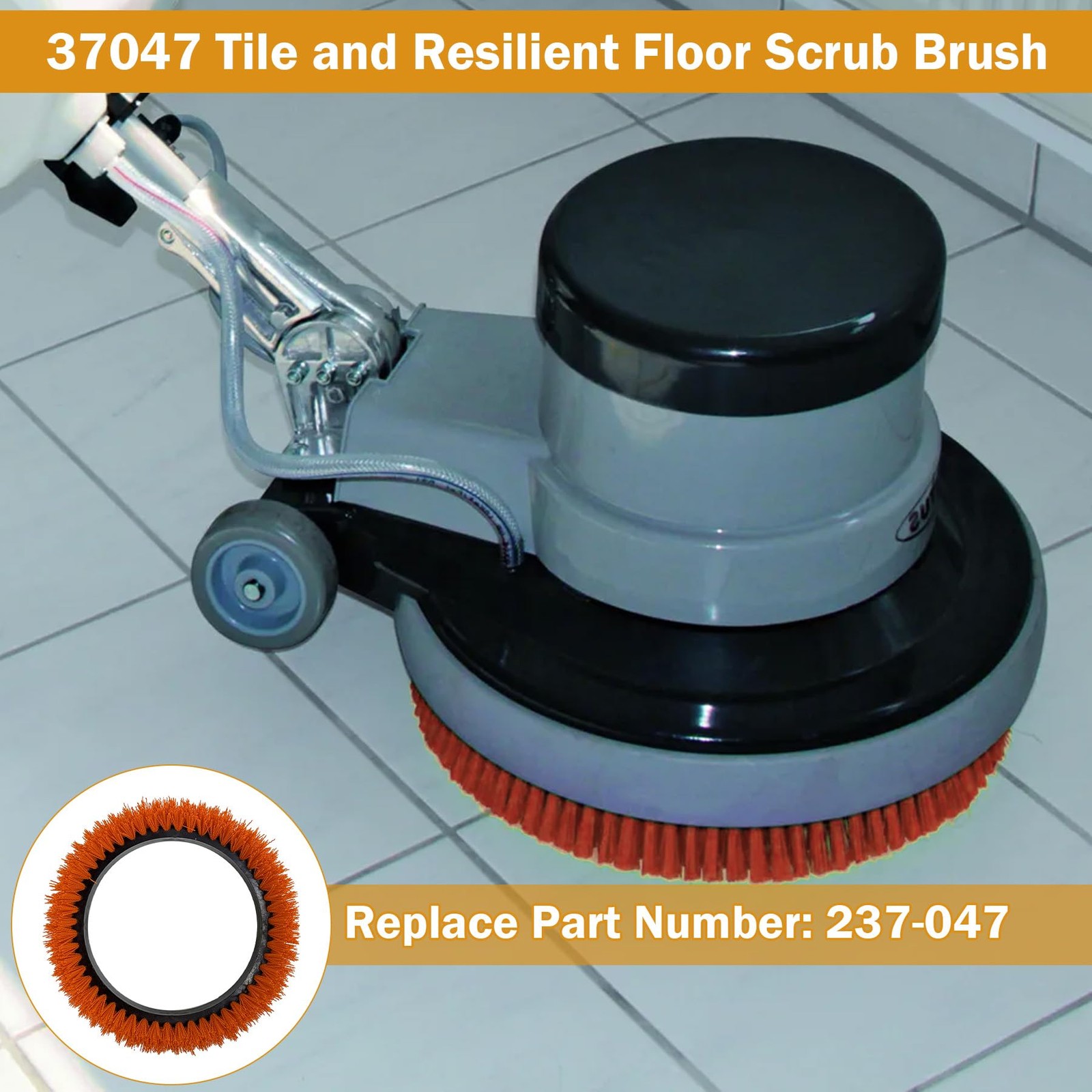 237047 Orbiter Orange Scrub Brush for ORB550MC Orbiter Floor Machine, HeavyDu…
