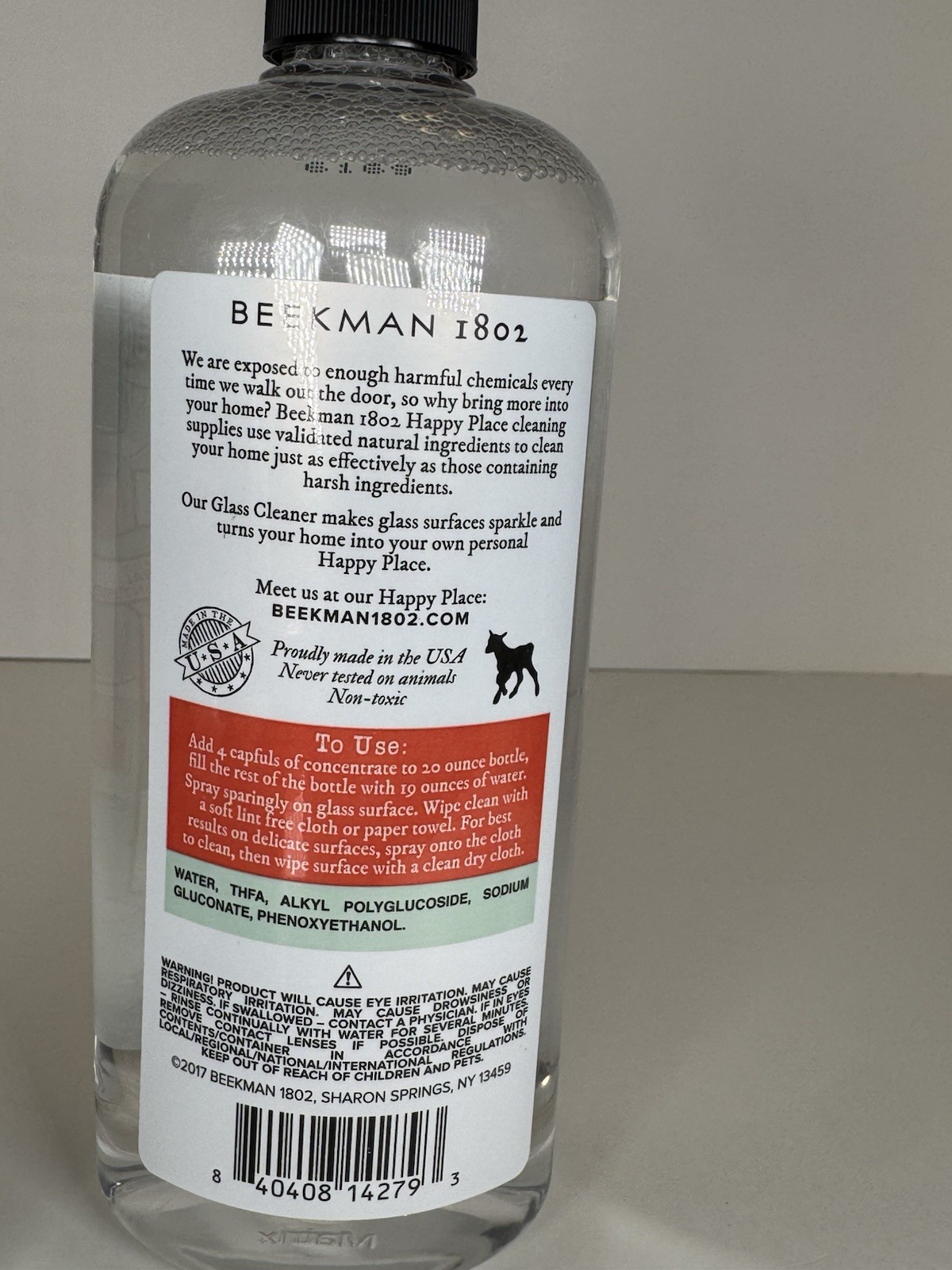 Discontinued Beekman 1802 Happy Place Glass Cleaner 20 oz Clean Sealed New