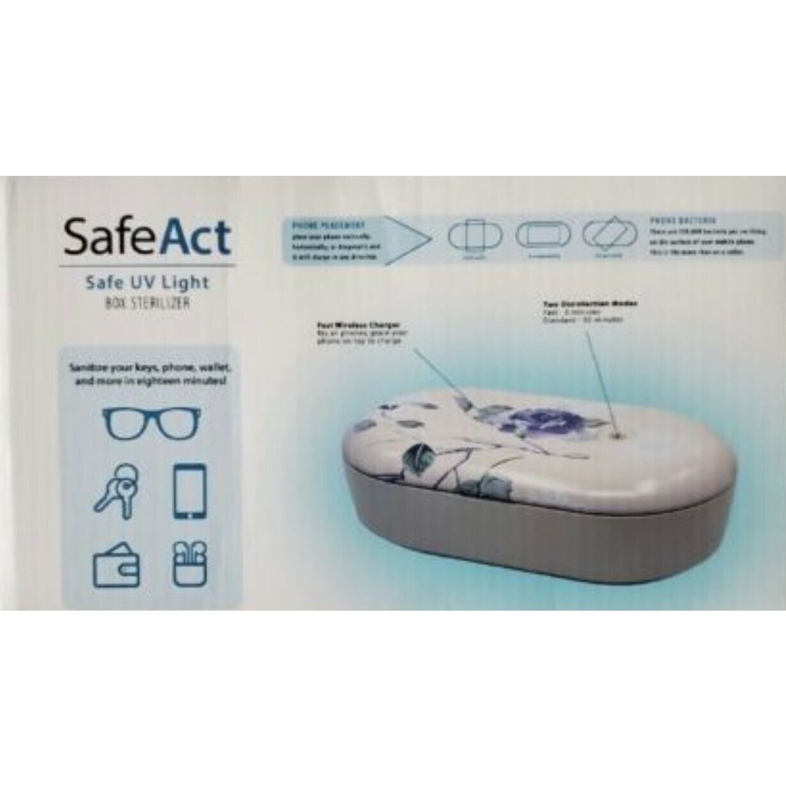 American Exchange SafeAct UV Light Box Sterilizer Floral Print MSRP $80
