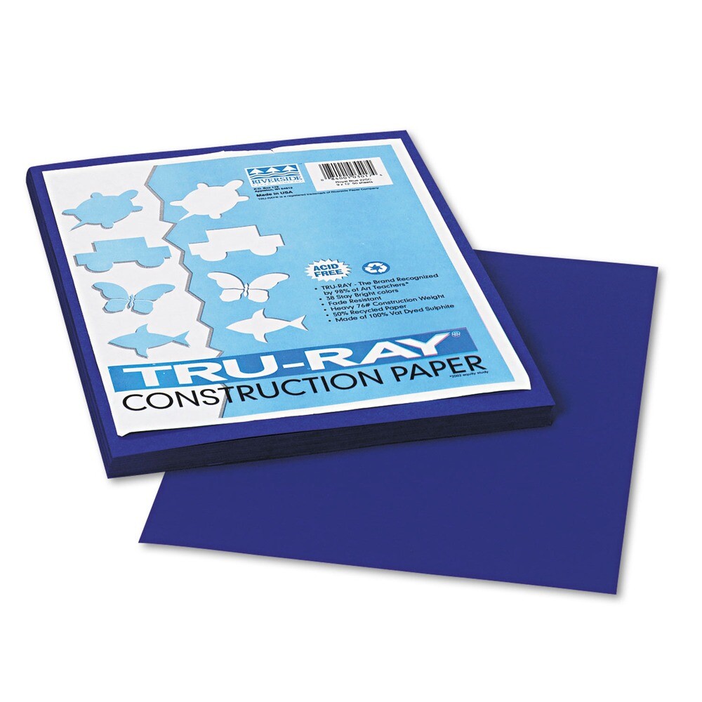 Pacon 103017 Tru-Ray 9″ x 12″ Construction Paper – Royal Blue (50/PK) New