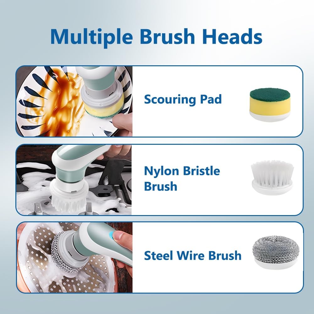 Spin Scrubber, Cordless Cleaning Brush with 3 Replaceable Brush Heads, Rechar…