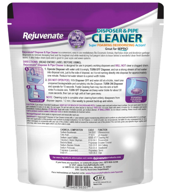 Rejuvenate Lavender Scent Disposer and Pipe Cleaner Odor Eliminator (6-Pack)