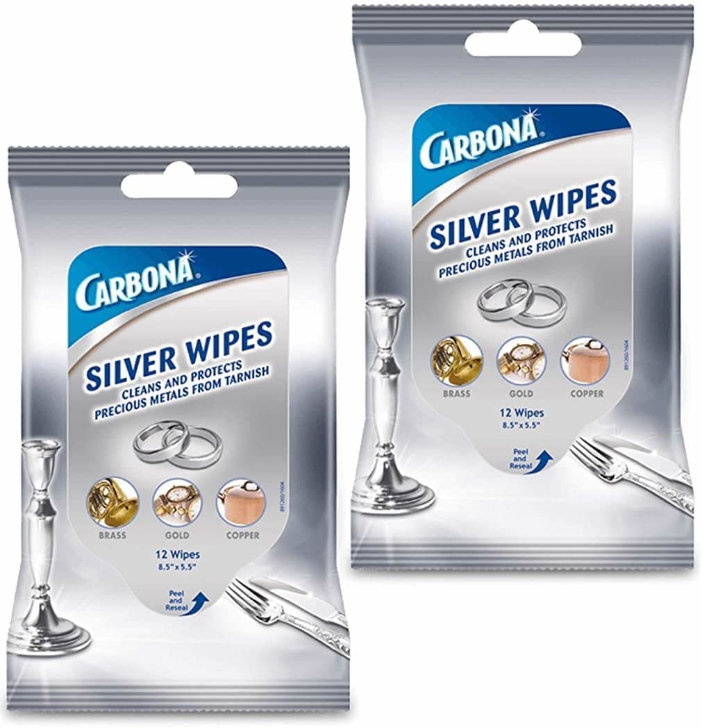 Metal Cleaner & Polish Wipes – 12 Count, 2 Pack for Shiny Surfaces