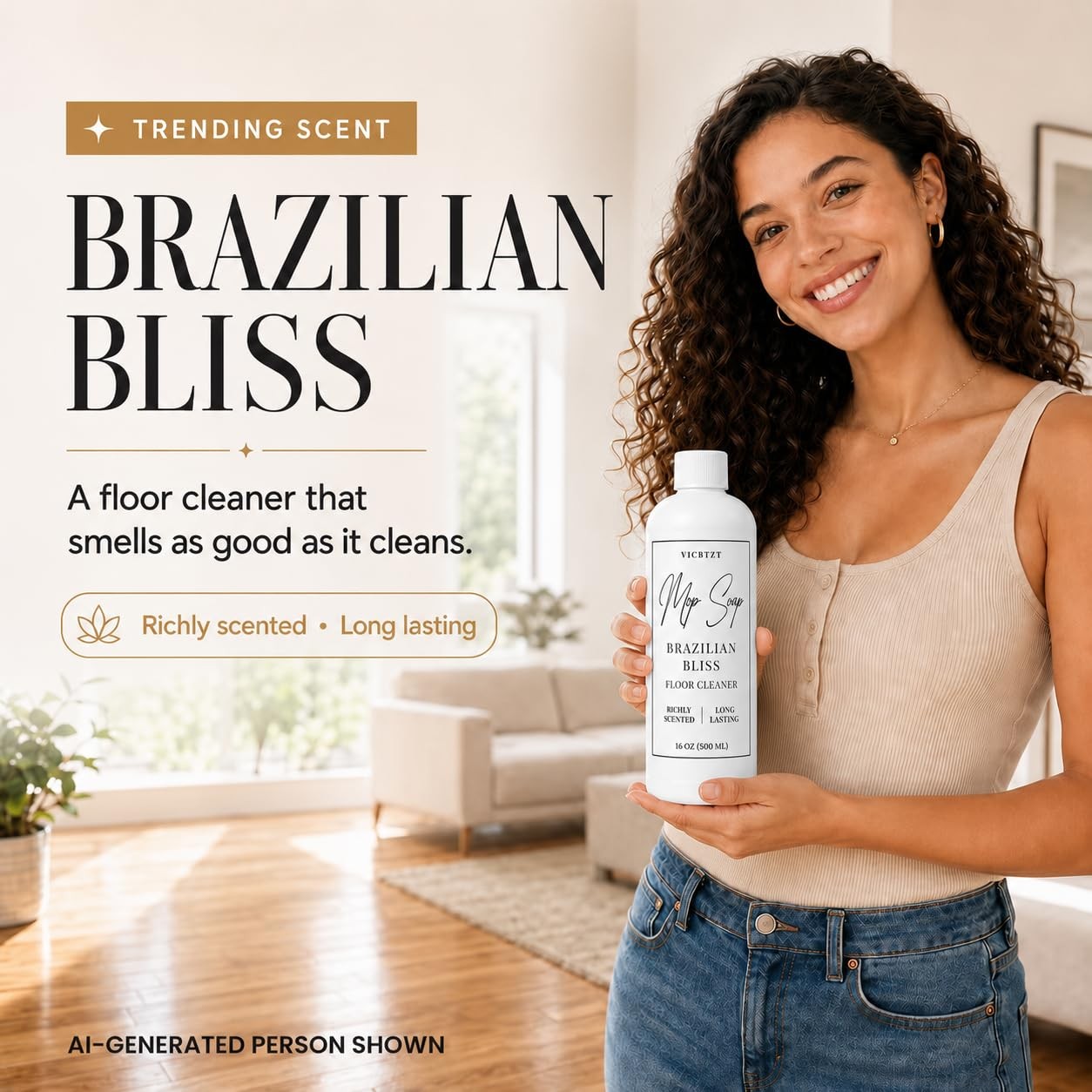 Mop Soap, Highly Scented Floor Cleaner, Lasting Brazilian Bliss Fragrance – L…