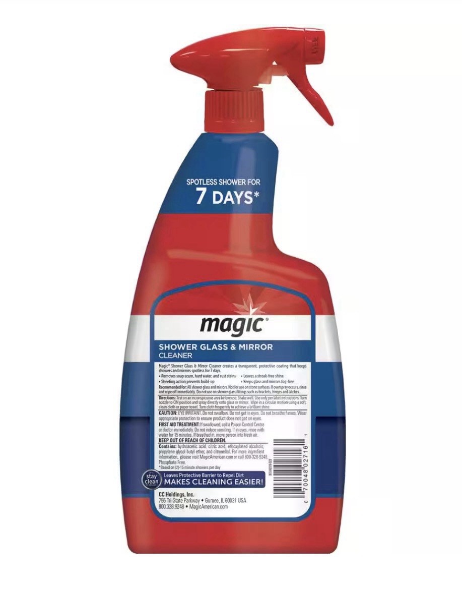 Magic Shower Glass & Mirror Cleaner Spray 28 fl oz Streak-Free Shine Remover