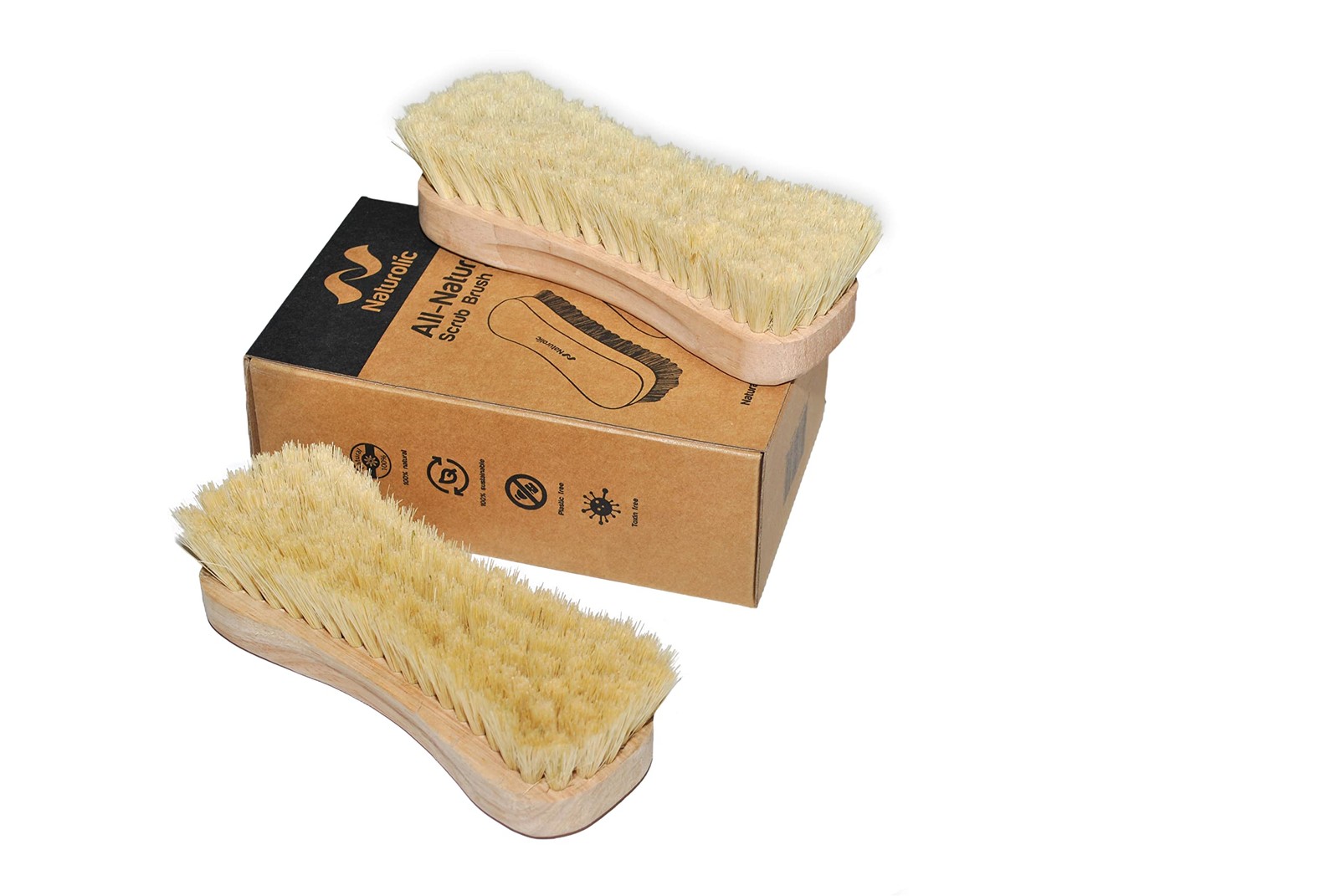 All-Natural Wooden Scrub Brush Set | Eco-Friendly Cleaning Brush Set with Tam…