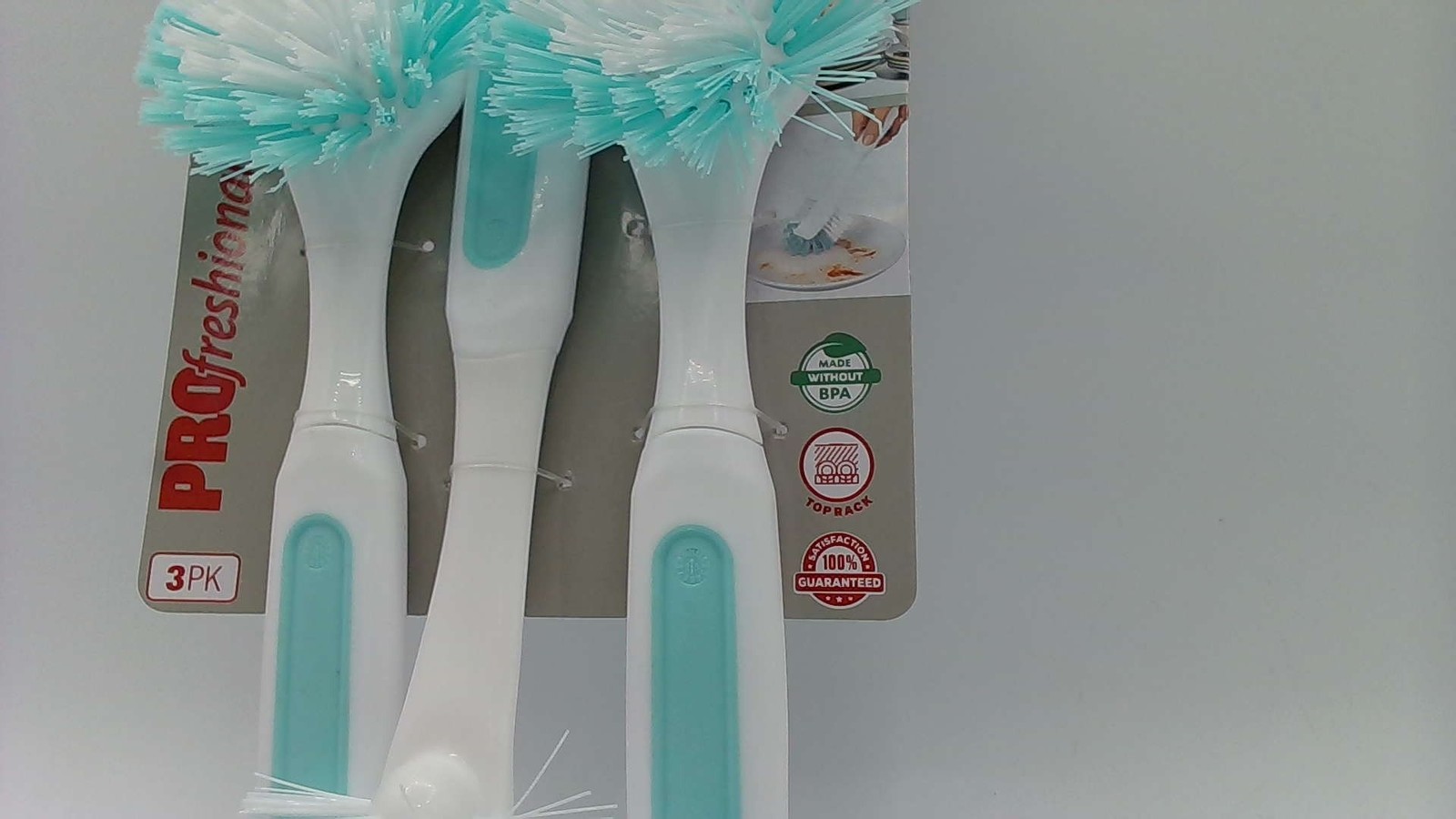 3PK Dish Brush Set With Cleanser Scraper Kitchen Scrub Brush