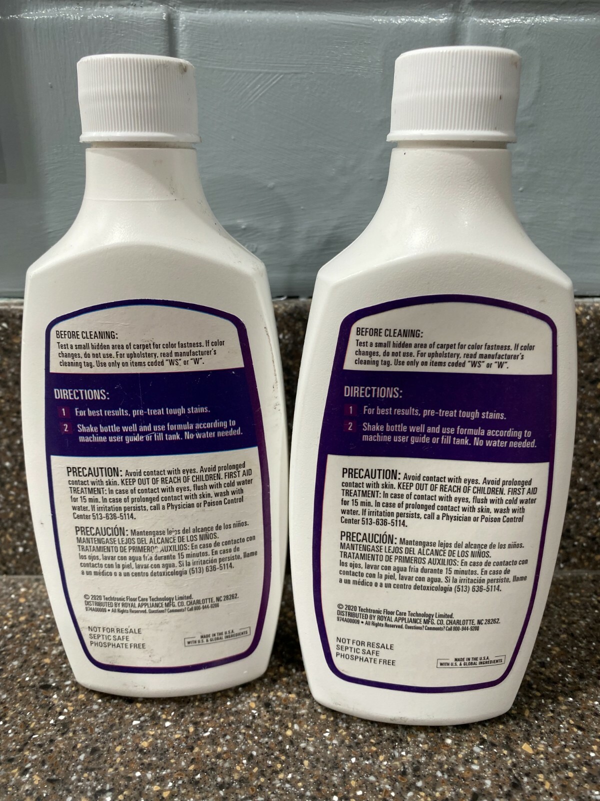 Lot of 2 Hoover Paws And Claws Spot Cleaner Carpet Cleaning Formula 6 fl oz