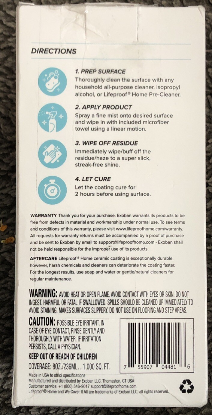 Lifeproof Home Multi-Surface Ceramic Nanotechnology Coating Spray 8 fl oz Box