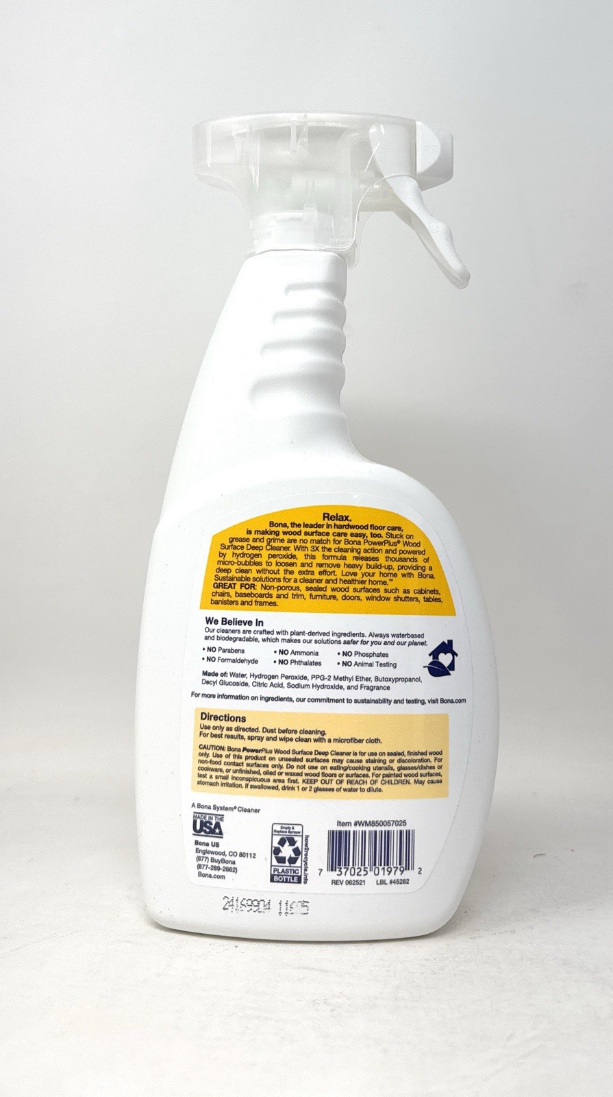 PowerPlus Bona Wood Surface Deep Cleaner 22 oz Liquid Residue Free Cuts Grease