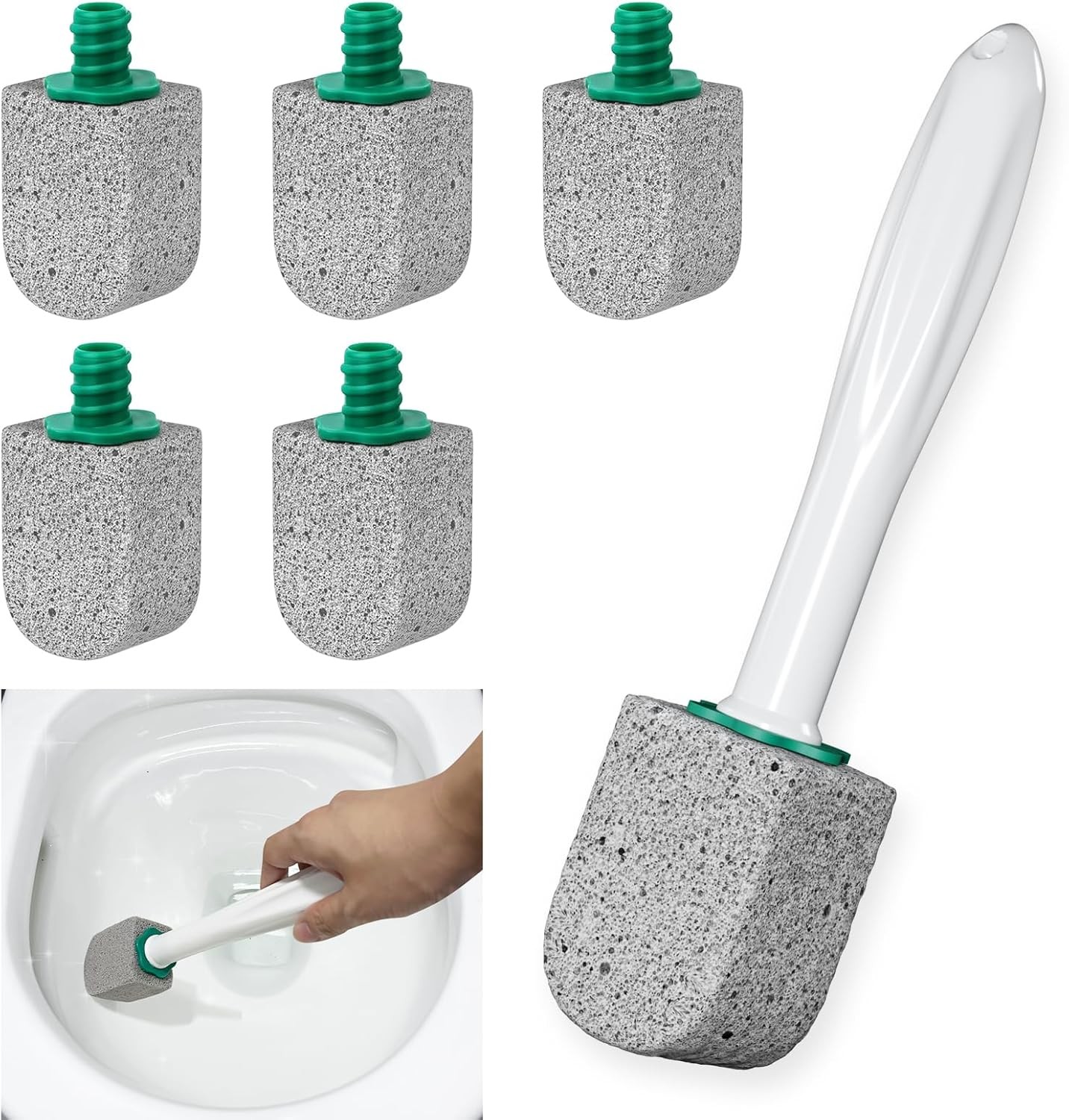 Pumice Stone Toilet Bowl Cleaner,Bathroom Cleaner Brush Toilet Wand Refills with