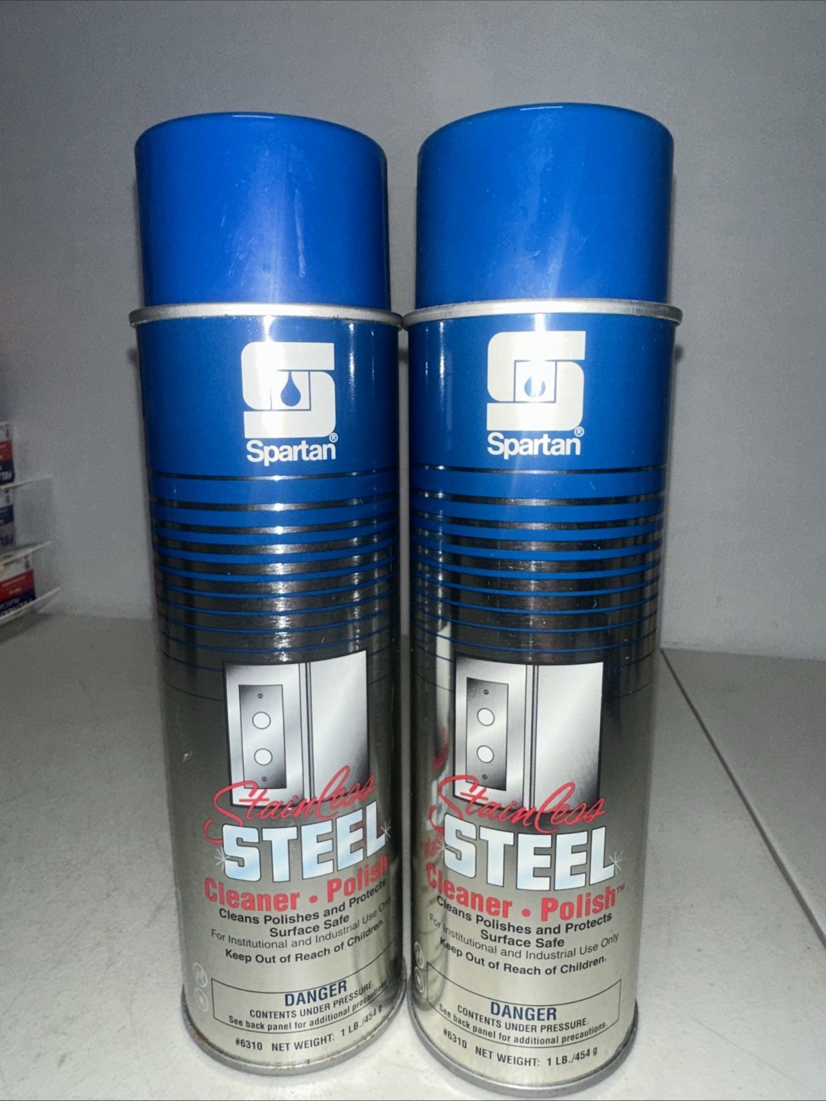 2 Cans Spartan Stainless Steel Cleaner & Polish And Protects